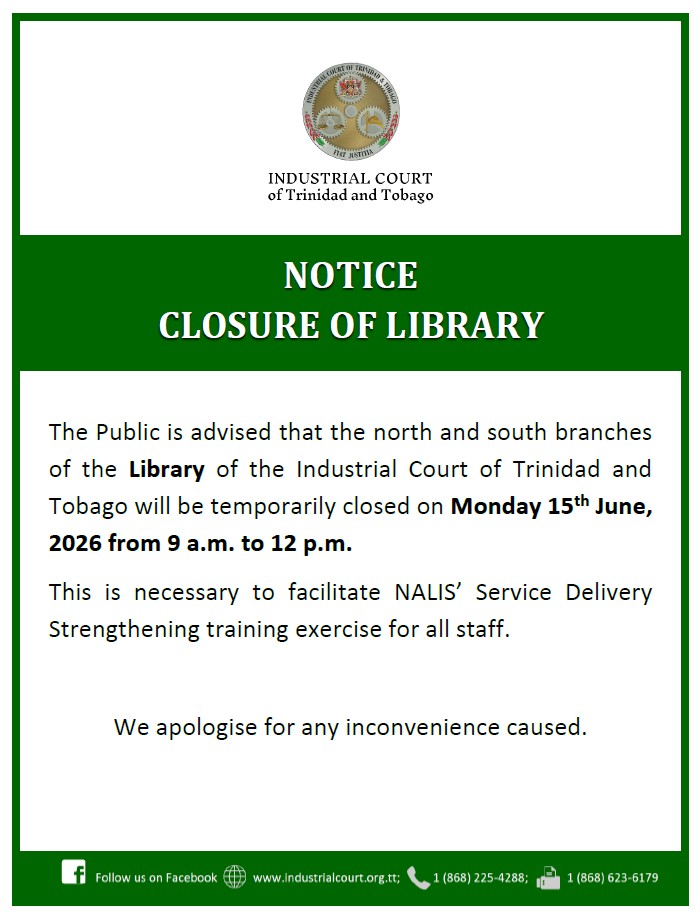 Notice of Closure Library - 15th June 2026
